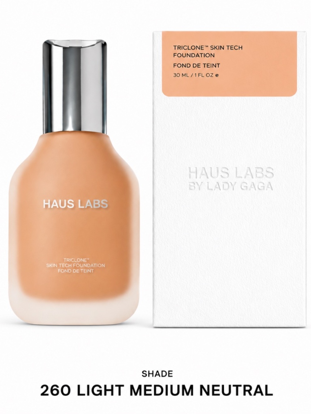 Haus Labs Triclone Skin Tech Foundation 260 Light Medium Neutral New Serum